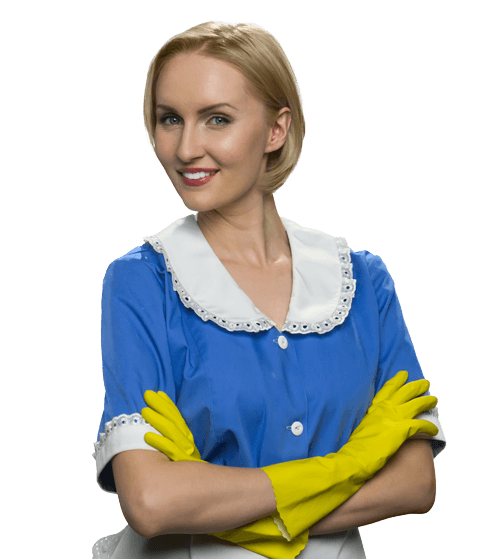 Woman in a cleaning uniform