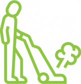 Icon of man vacuuming
